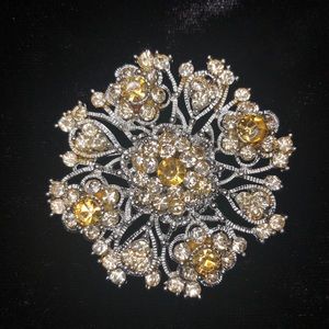 Yellow flower brooch
